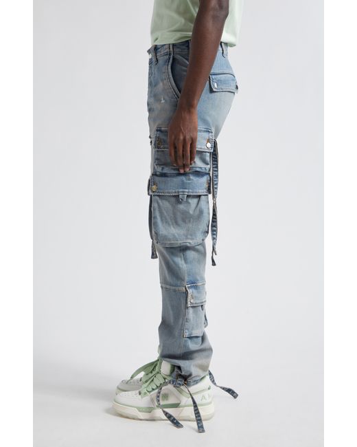 Amiri Blue Tactical Distressed Cargo Jeans for men