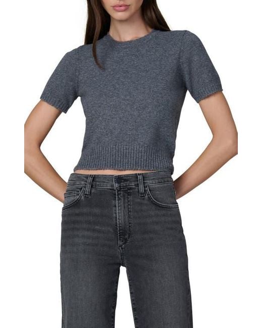 Joe's Jeans Blue The Steph Shrunken Short Sleeve Sweater