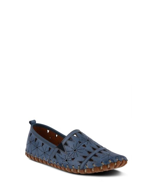 Spring Step Blue Fusaro Flat