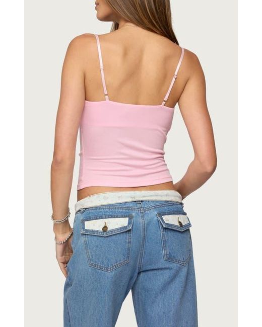 Edikted Red Cowl Neck Halter Crop Top