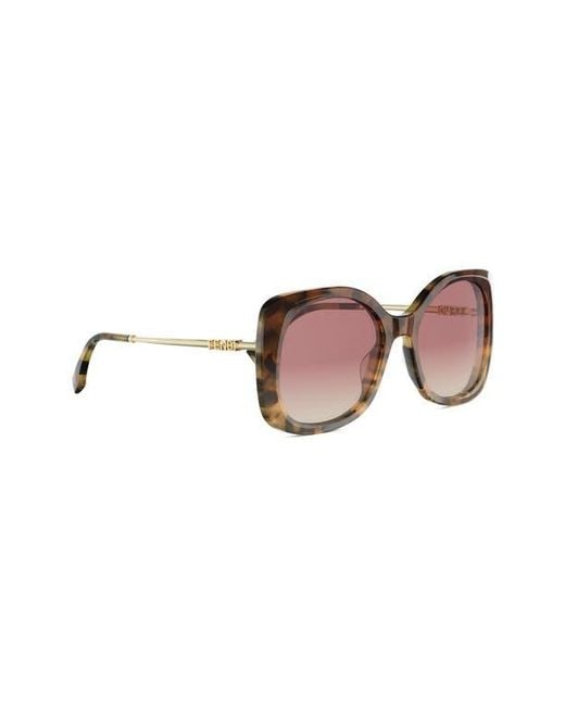 Fendi Pink Graphy 55Mm Gradient Square Sunglasses