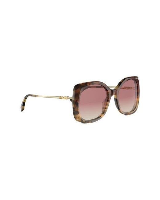 Fendi Pink Graphy 55Mm Gradient Square Sunglasses