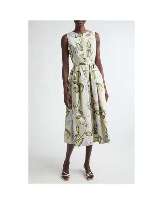 oscar de la renta shirt dress Floral cotton midi shirt dress in white - Oscar De La Renta