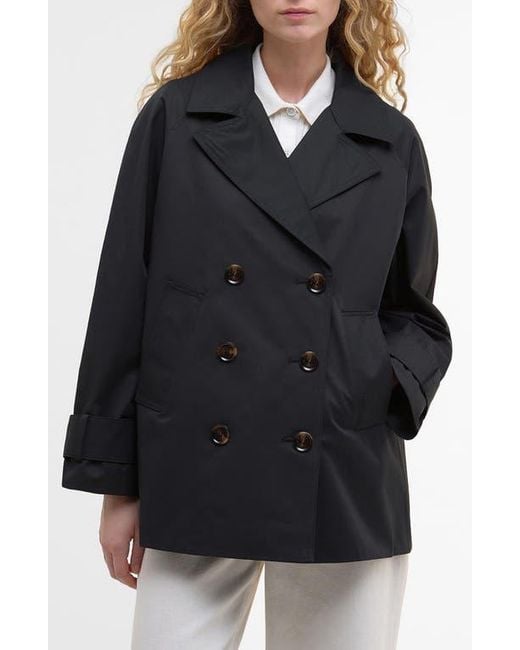 Barbour Black Maisy Showerproof Double Breasted Jacket