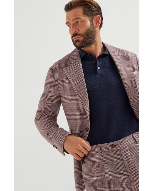 Brunello Cucinelli Blue English Rib Knit Sweater for men