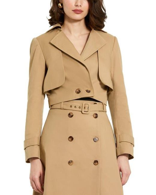 Mac Duggal Natural Twill Cropped Tailored Jacket