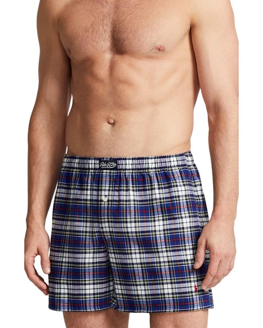 Polo Ralph Lauren Plaid Cotton Flannel Boxers in Blue for Men Lyst