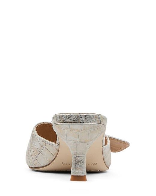 Donald J Pliner White Buckle Croc Embossed Slide Sandal
