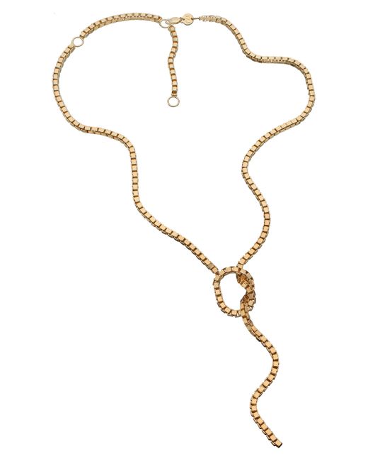 Jennifer Zeuner White Rima Box Chain Lariat Necklace