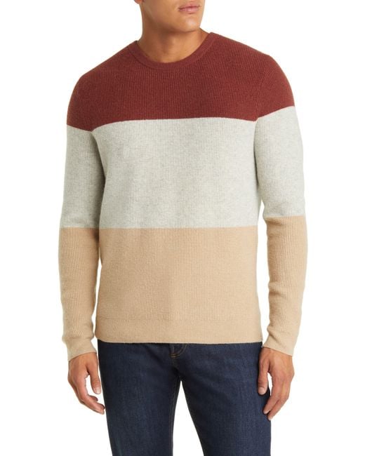 Nordstrom Red Colorblock Crewneck Sweater for men