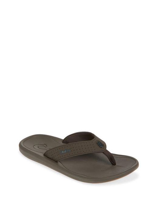 Olukai Gray Ki Flip Flop for men