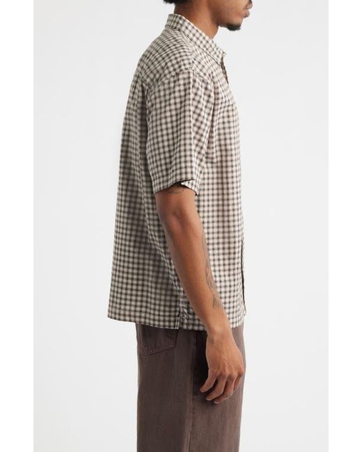 Vans Gray Larkspur Mini Plaid Button-Up Shirt for men
