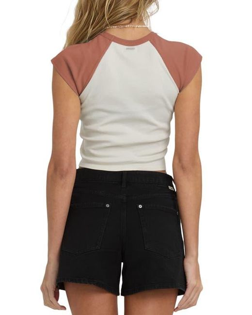 Billabong Black Forever Had Colorblock Cotton Graphic Baby Tee