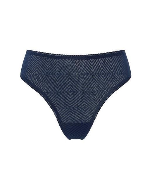 Nudea Blue The Sheer Deco High Leg Brief