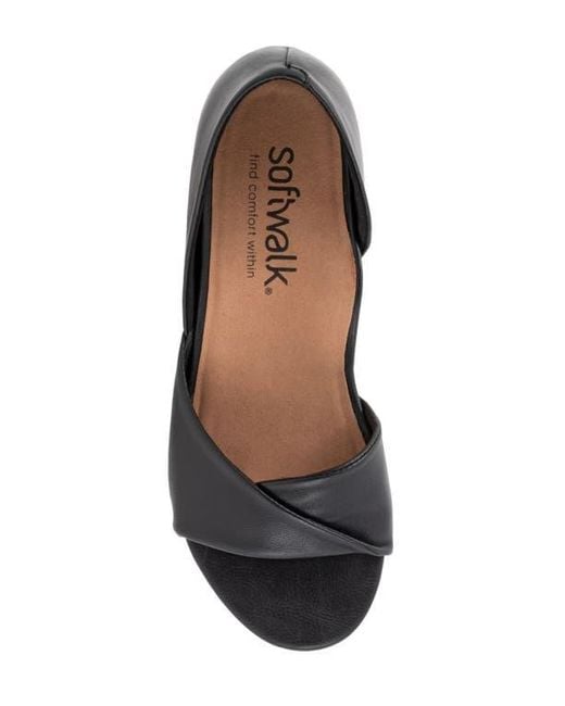 Softwalk® Black Cypress Open Toe Flat
