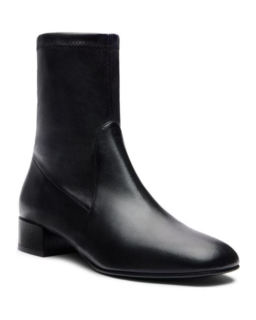 Stuart Weitzman Black Bacari Leather Bootie