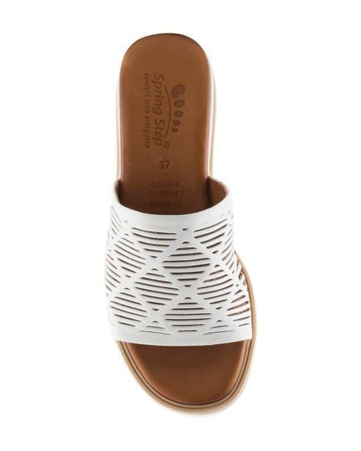 Spring Step White Zali Slide Sandal