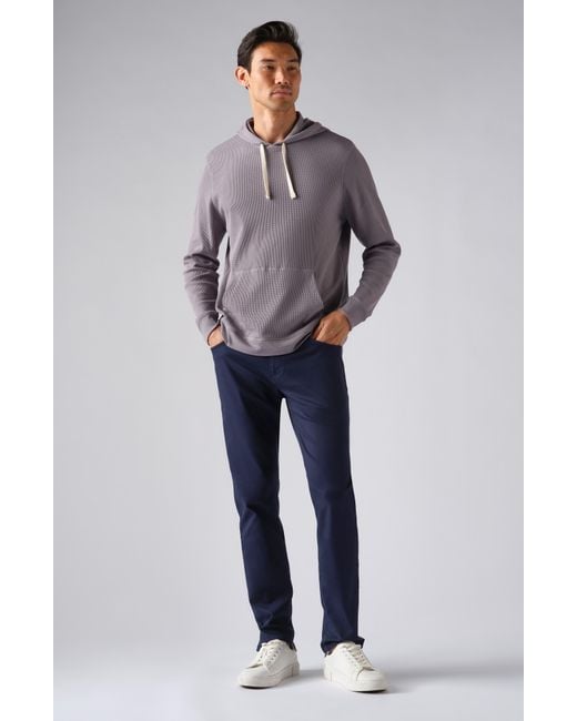 Rhone Gray Waffle Knit Cotton Blend Hoodie for men