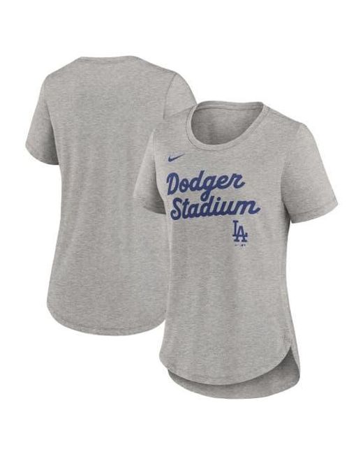 Nike Gray Los Angeles Dodgers Script Tri-Blend T-Shirt