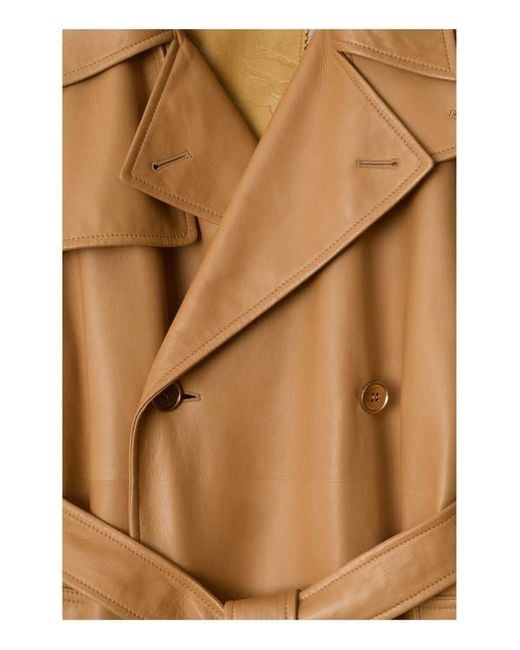 Burberry Metallic Long Leather Castleford Trench Coat
