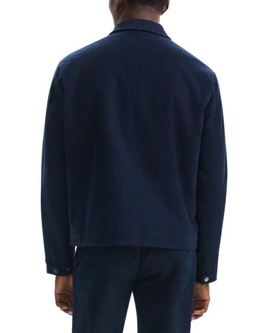 Theory Blue Zip-Up Brushed Cotton Twill Jacket for men