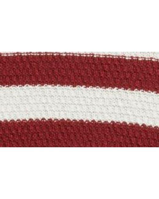 ZOE AND CLAIRE Red Placed Stripe Cotton Sweater Dress
