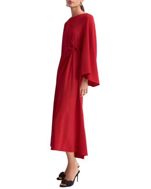 Mango Red Side Twist Dress