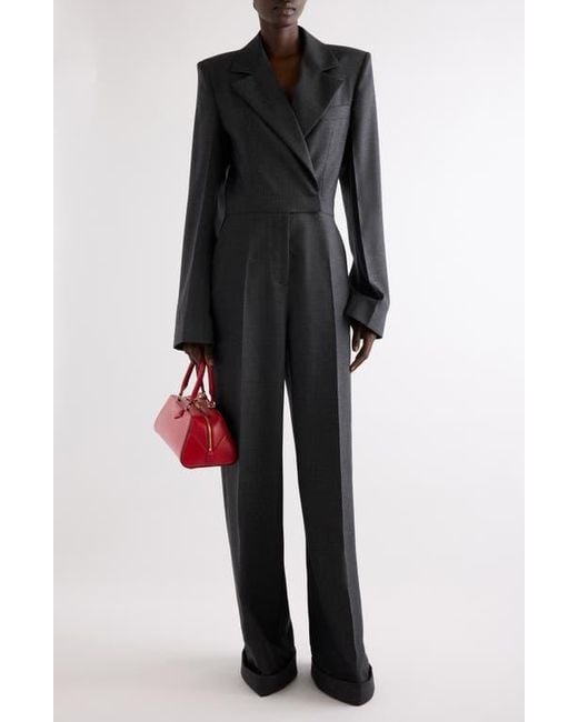 Givenchy Women's Black Long Sleeve Silk Jumpsuit