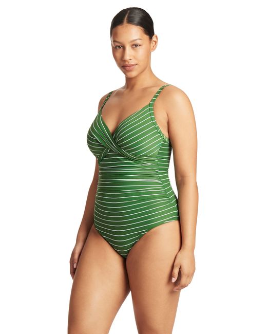 Sea Level Green Twist Front Dd- & E-cup Multifit One-piece Swimsuit