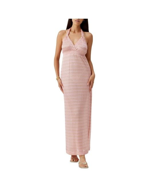 melissa odabash metallic dress Melissa Odabash Mariah Metallic Halter Cover-Up Maxi Dress