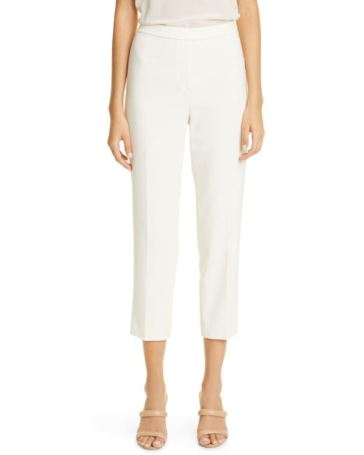 Theory White Treeca Pull-On Trousers