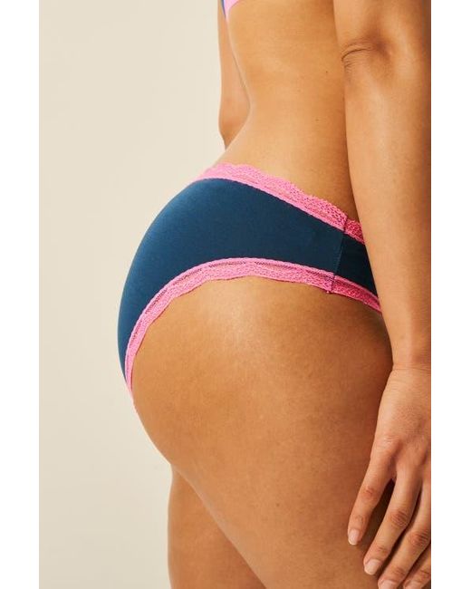 Stripe & Stare Blue Padded Bra & Original Knicker Set