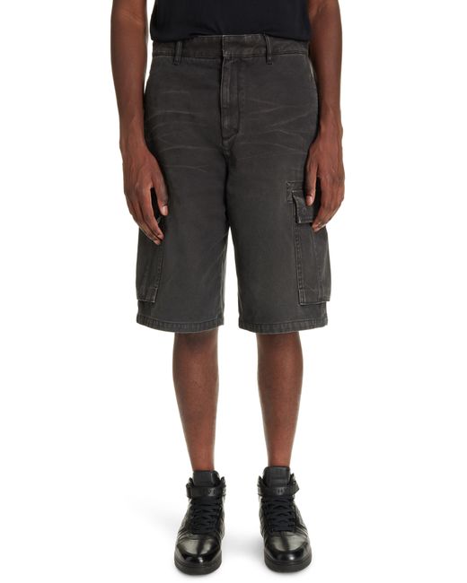 Givenchy Black Cargo Denim Shorts for men