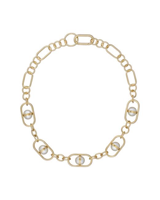 Ted Baker Metallic Perriet Imitation Pearl Chain Statement Necklace