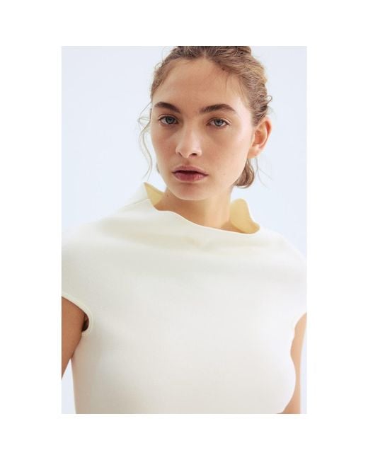 H&M White Turtleneck Top