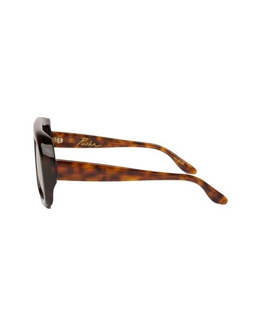 DEZI Brown Pusha 55Mm Shield Sunglasses