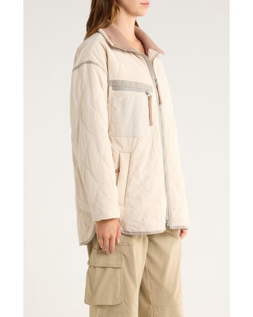 Prana Gray Encinitas Water Repellent Quilted Field Coat