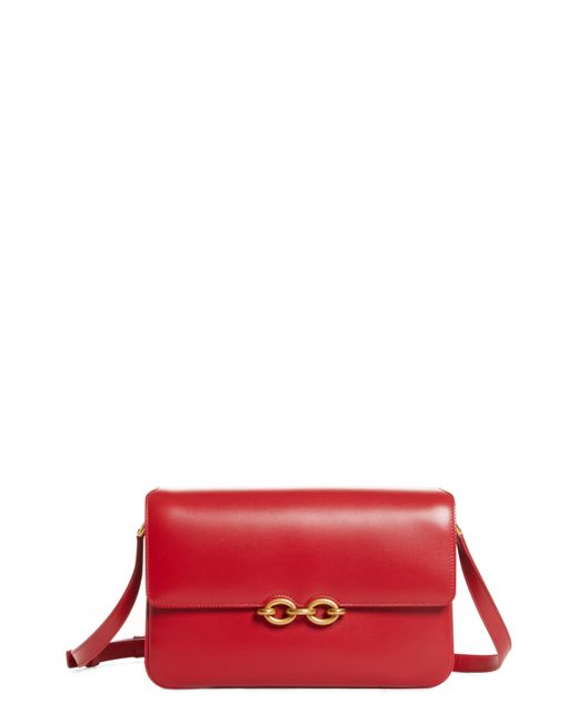 Saint Laurent Red Maillon Leather Crossbody Bag