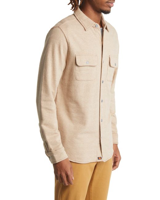 The Normal Brand Natural Textured Knit Long Sleeve Button-up Shirt for men
