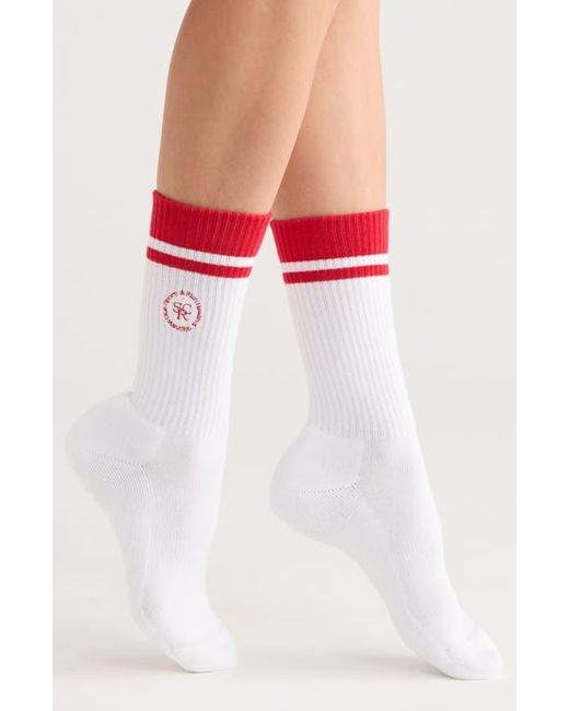 Sporty & Rich White Stripe Rib Socks