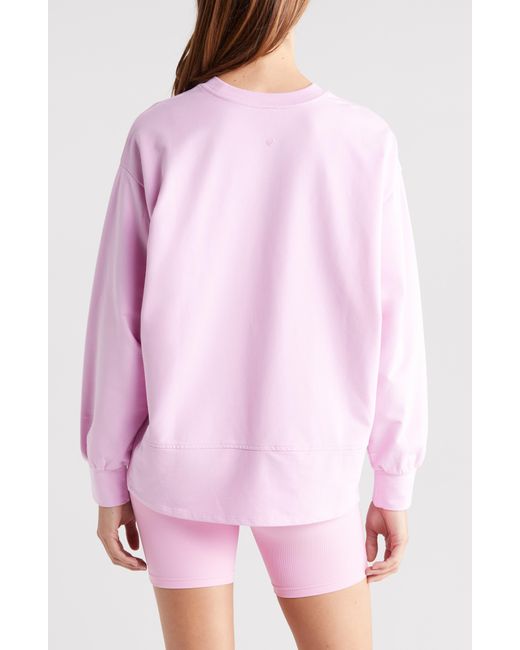 Zella Pink Swoop Crewneck Sweatshirt