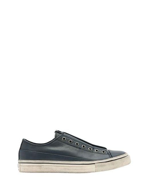 John Varvatos Blue Laceless Low Top Sneaker for men