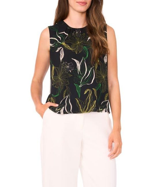 Halogen® Black Gathered Neck Sleeveless Shell