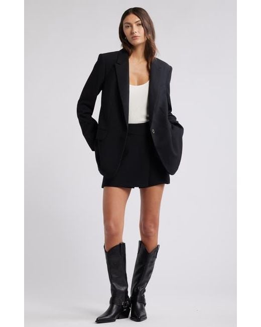 Open Edit Black Icon Twill Relaxed Blazer
