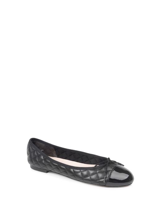 Paul Mayer Black Best Cap Toe Ballet Flat