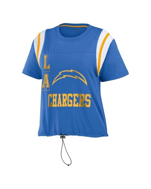 Wear By Erin Andrews Powder Blue/gold Los Angeles Chargers Color