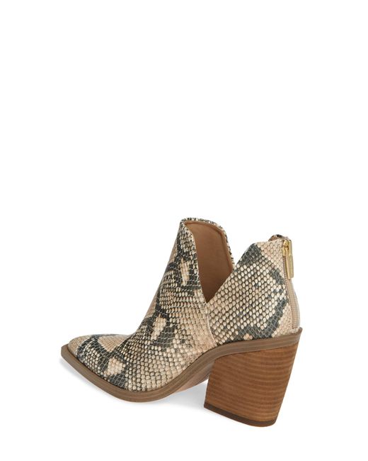 gigietta snakeskin embossed bootie