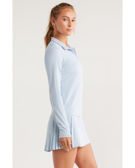 Zella Blue So Soft Actve Half Zip Pullover