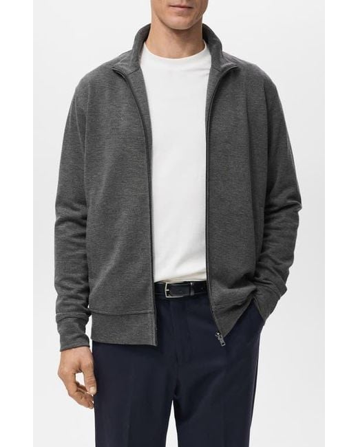 Mango Gray Regular Fit Zip Jacket for men