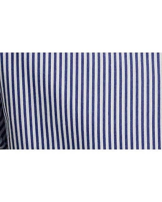 Ralph Lauren Blue Relaxed Fit Striped Stretch Cotton Shirt